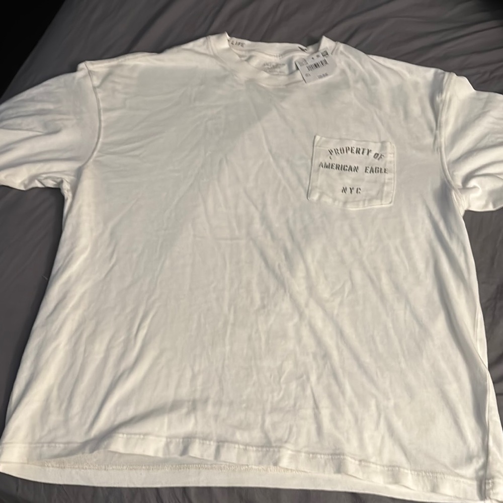 American Eagle Outfitters White Pocket Tee
